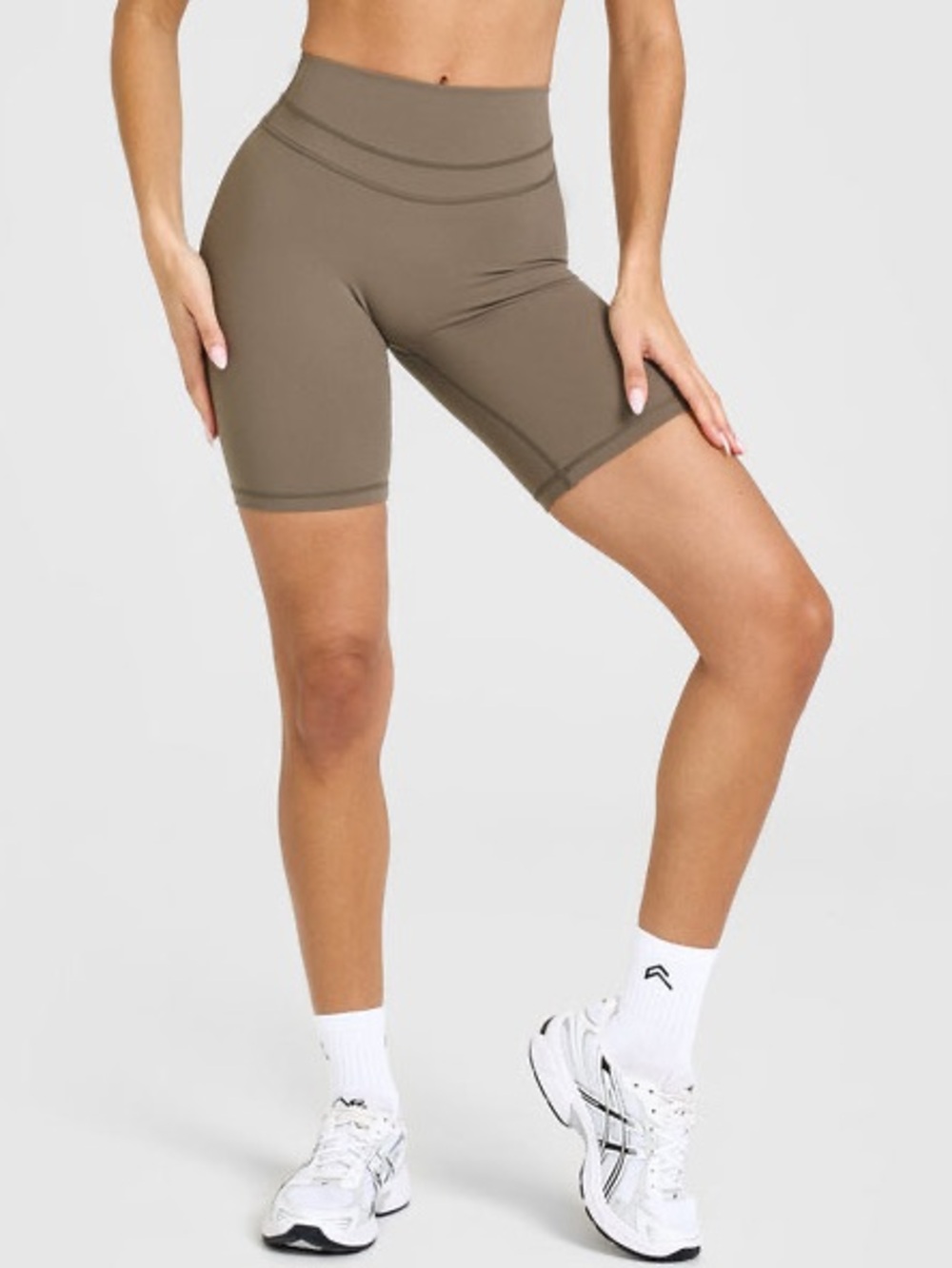 Oner Active Unified High Waisted Shorts 6” Moss Brown